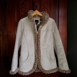 Esprit Faux Suede and Fur Lined Winter Coat